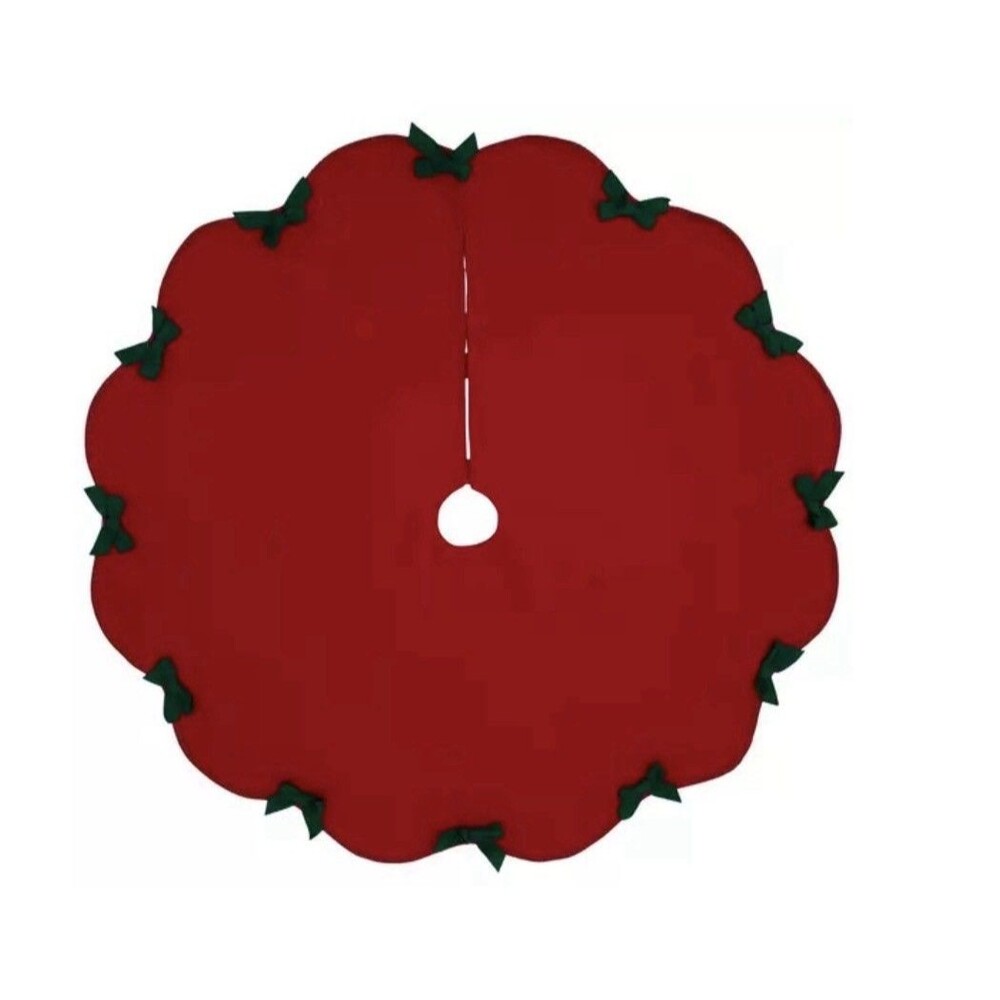 The Christmas Shoppe Hobby Lobby Christmas Tree Skirt Measure 48” Red Quilted - Picture 2 of 5